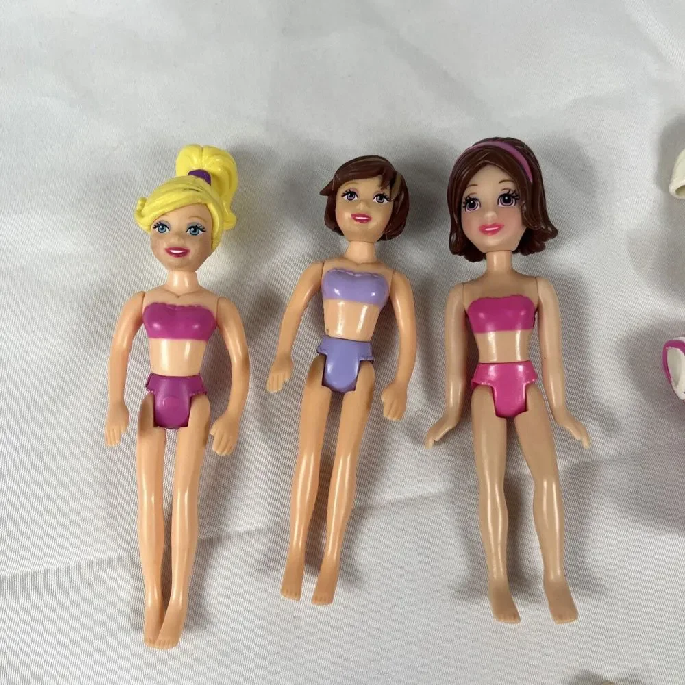 Polly Pocket Dolls & Clothes Lot Dresses Shoes Purses Shirts Pants Outfits‎